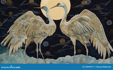 The Dancing Cranes by Ganku: Exquisite Brushwork and Graceful Serenity!